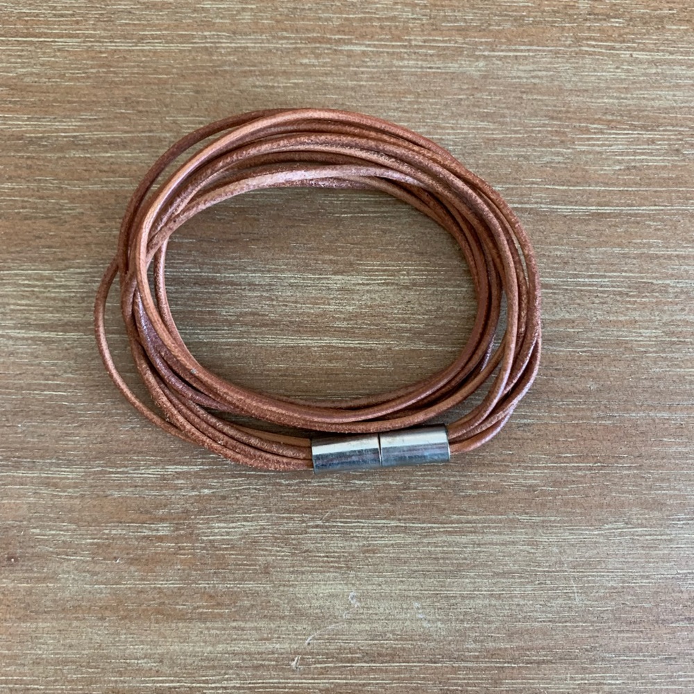 3/$15 leather strap magnetic closure wrap bracelet